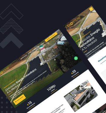 Panel solar corporativo con logo de Dekosolar sobre fondo verde.